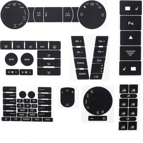 kit Autocollant Réparation de Bouton Autocollant Pour Véhicule VW Volkswagen Touareg 2004&ndash2009 (1/5)