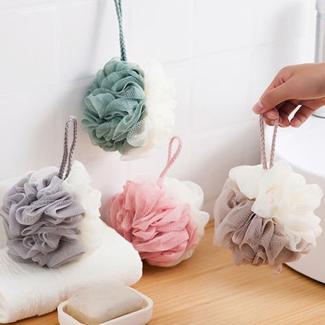 4 x Bath sponge, bathroom accessories, bath ball massage sponge (1/4)