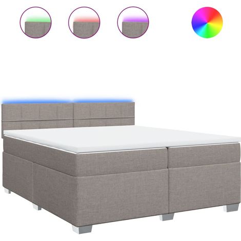 Maison Exclusive - Giroletto a Molle con Materasso Tortora 200x200 cm in Tessuto (1/5)