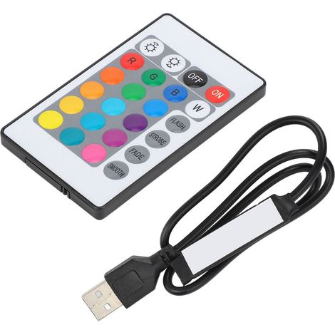 Qcwwy Contrôleur de Bande Lumineuse RVB avec Télécommande pour Bandes Lumineuses LED 5 V, Installation Facile pour la Maison, L'hôtel, la Fête [matériau USB]