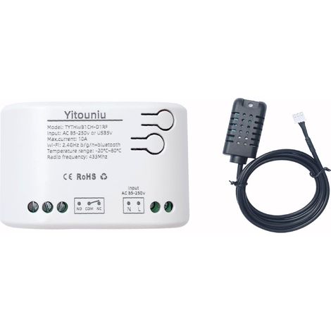Capteur intelligent de température et d'humidité WiFi  Relais de contact sec 85-250 V  Module intelligent de surveillance en temps réel (1/5)