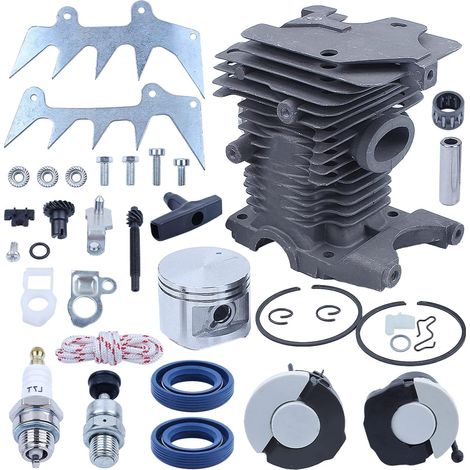Kit de réparation de piston de cylindre 46mm pour MS280 MS270 pour Stihl pour tronçonneuse Pointe pour élagage, Cylindre, Piston, Axe, Segment, Circlip, Roulement à aiguilles, Soupape de décompression (1/5)