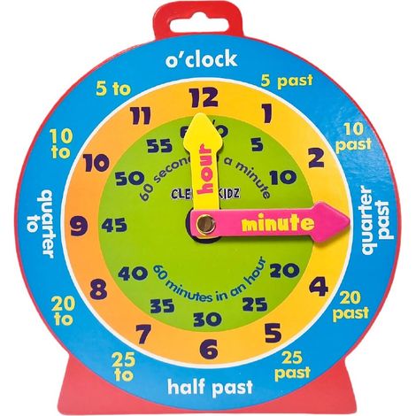 Clever Kids 54992 Magnetische Uhr Englisch 23cm
