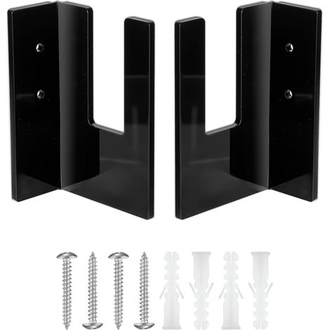 Sollbry 2pcs Support Mural pour Snowboard, Support Mural pour Snowboard Support Mural de Rangement pour Snowboard Présentoir pour Planche à Neige pour Planche de Ski Longboard(Noir) (1/5)