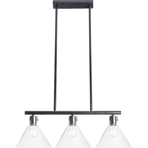 LÁMPARA de SUSPENSIÓN APP318-3CP VIDRIO METAL 3-PUNTOS de LUZ E27 23,5X80X108CM