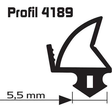 Joint de feuillure d'ouvrant noir Profil 25m 4189 pour fenętres et portes en plastique
