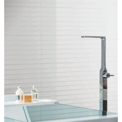 Faïence COLOR ONE /SYSTEM 30x90 cm - 30X90 cm - Blanc brillant relief décor penta rectifié