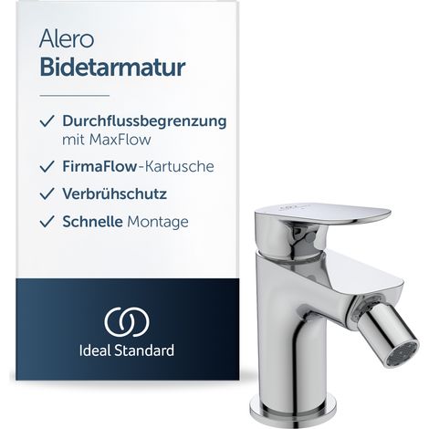 Ideal Standard Alero Bidetarmatur, Auslaufhöhe 95 mm ✔ Chrom - Gezielte Durchflusssteuerunge Bidet-Handbrause mit Ablaufgarnitur, leicht zu reinigen, BE187AA (1/5)