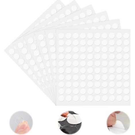 1000 pièces d'autocollants transparents à pois double face, autocollants adhésifs double face adaptés aux loisirs créatifs (1/5)