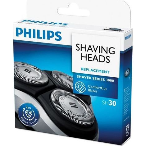 Têtes de rasage Philips SH30 acier inoxydable pour rasoirs série 1000 et 3000, coupe précise jusqu'à 9 millions de poils (1/5)