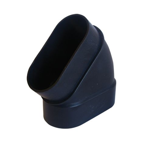 Coude latéral 45° d'aspiration centralisée ovale série SlimLine Vac pour cloison 70 mm - raccordement au choix - M-F