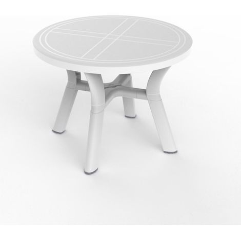 Garbar – Table ronde intérieure et extérieure Ø100 cm – Polypropylène résistant aux intempéries – Pour 2 à 4 personnes – Design moderne