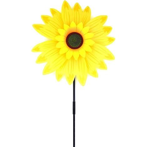 Moulins à vent de tournesol de 14 pouces Spinners à vent Garden Party Moulin à vent de moulin à vent Convient pour le jardin, la fête, l'extérieur, la cour, la décoration, jaune (1/5)
