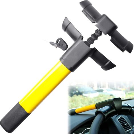 Antivol universel pour voiture, avec 2 clés, antivol pour voiture, camping-car, fourgons, couleur : noir (1/5)