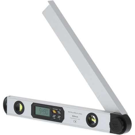 Appareil de mesure d'angle numérique avec éclairage LED, niveau à bulle électronique de 50 mm (2 pouces), rapporteur, 400 mm, étui inclus (1/5)