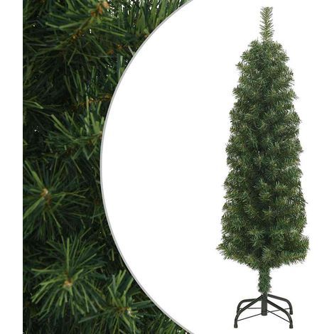 vidaXL Slim Artificial Christmas Tree with Stand Green 120 cm PVC (1/5)