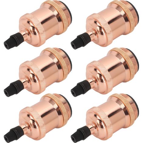 Lot de 6 douilles de rechange rétro décoratives pour lustre DIY, or rose 85-265V (1/5)