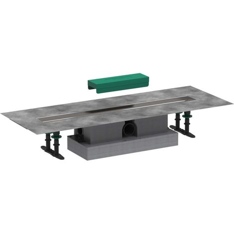 Hansgrohe uBox universal - Kit completo de canaleta de ducha lineal 700, para instalación estándar, acero inoxidable 56023180 (1/2)