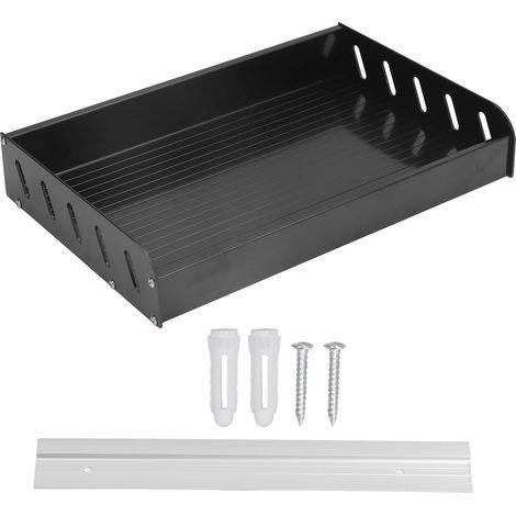 tagère à épices murale noire conception spacieuse de garde-corps à trois ctés belle étagère de rangement d'épices de cuisine plateau noir 30x20 (1/5)