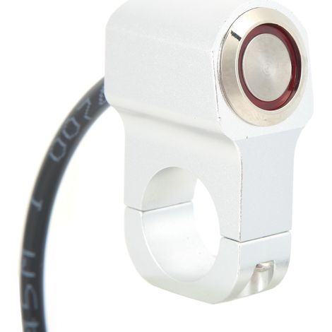 Ensemble de bouton marche/arrêt LED pour phares et feux antibrouillard, en acier inoxydable de 22 mm / 0,9 po, sur guidon (1/5)