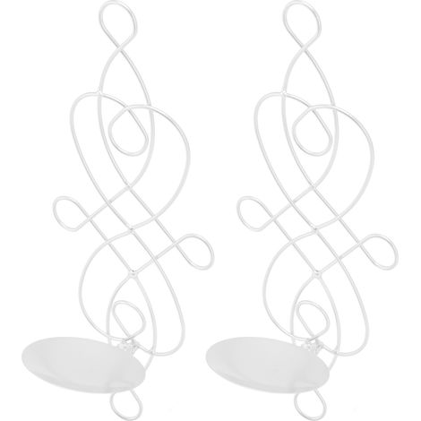 2 Pièces Support de Bougie Murale en Fer Pliable Résistant à la Déformation - Support Innovant pour Salon Chambre Blanche