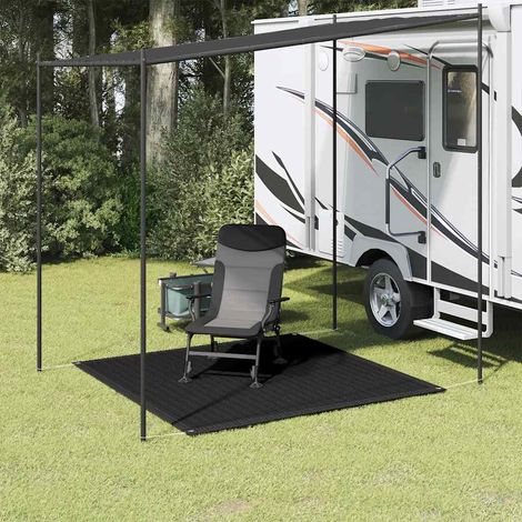 vidaXL Tapis de tente 200x200 cm Noir (1/5)