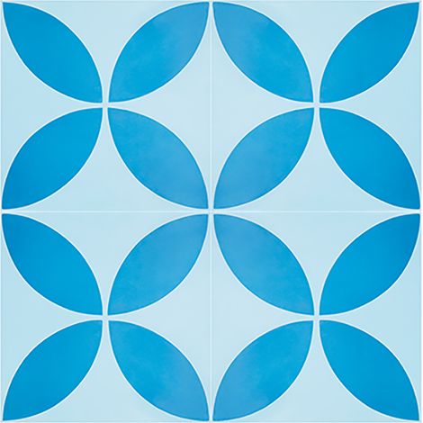 Boite de 24 Carreaux de ciment véritable 0,96m2/ Carreaux de ciment artisanaux coloris Bleu pour sol et mur - l.20 x L.20cm (1/2)