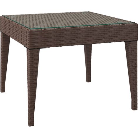Maison Exclusive - Beistelltisch Braun 50x50x38 cm Poly Rattan un