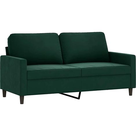 Canapé  Sofa à 2 places Vert foncé 140 cm Velours
