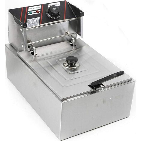 Freidora eléctrica de mesa de acero inoxidable, 5,5 l, 2,5 kW, 60-200 ℃