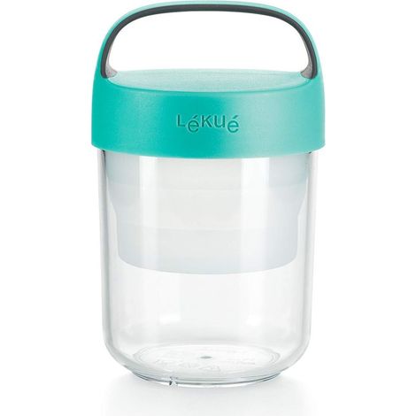 Lékué Contenitore Ermetico per Conservare e Trasportare Qualsiasi Tipo di Alimento, 400 ml, Blu Corallo (1/5)