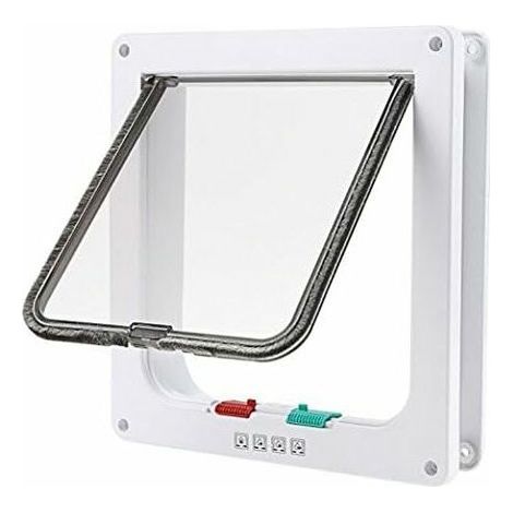 Cat Mate Large White 4-Way Door Locking Cat or Dog Cat Flap Easy to Install (23.5cmx 25cmx 5.5cm) (1/4)