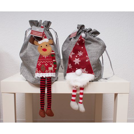 2er Set Geschenktasche Weihnachtsmann / Elch-D290632-2er (1/2)
