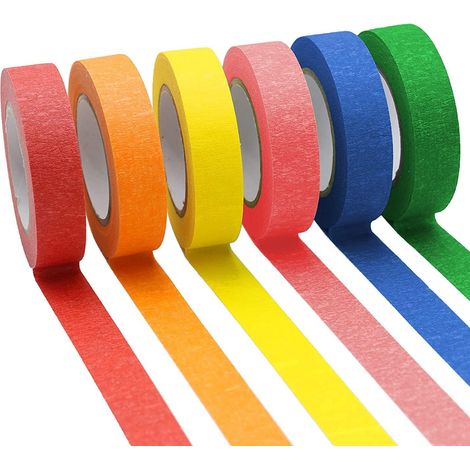 12 Rollen Kreppband Bunt Tape Se Abdeckband Washitape Buntes Farbiges Klebeband Maibaum für Journaling-15mm12m