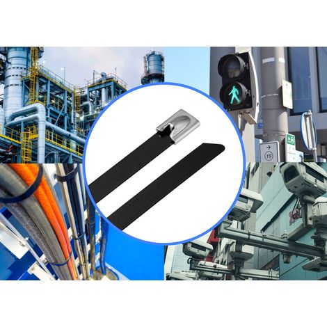 TRU COMPONENTS TC-12656624 Stahlkabelbinder 360 mm 7.9 mm AISI 316 mit Beschichtung 100 St. (1/2)
