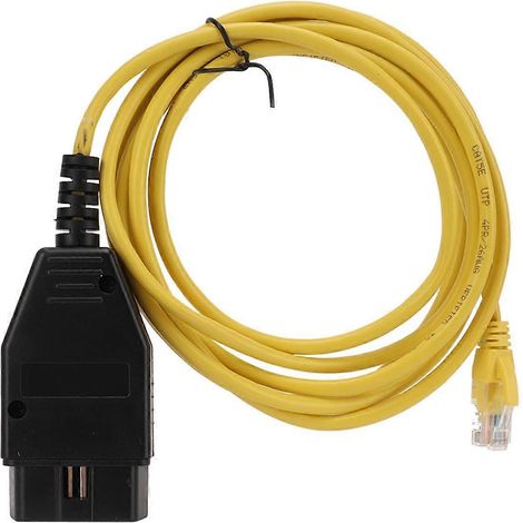 Gelbes ENET-Codierungskabel, OBD2-Diagnosekabel mit CD, Ersatz für F-Serie, 3er, 5er und 7er Serie