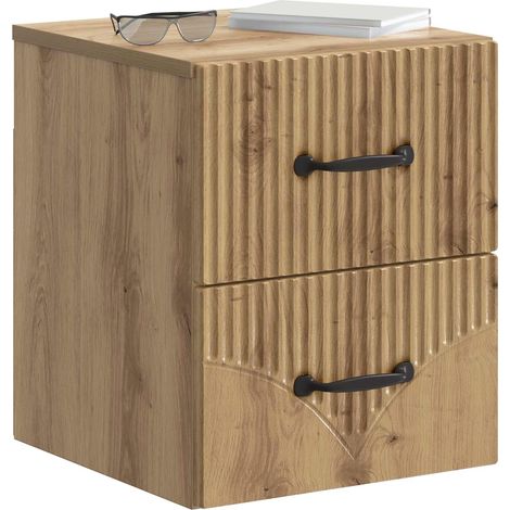 Maison Exclusive - Mobiletto da notte a muro Rovere Artigianale 34,5 x 33 x 40 cm