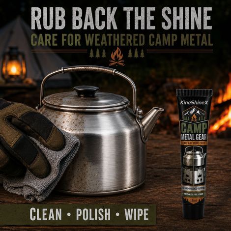 KineShineX Camping Metal Gear Cleaning and Repair Paste - Stainless Steel and Chrome Plated Surface Cleaning and Polishing (1/4)