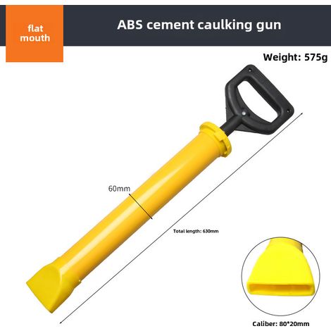 Pistolet à calfeutrer à ciment allongé transfrontalier manuel en acier inoxydable à quatre usages 50 cm pistolet à calfeutrer à ciment antivol de porte ([ABS-embout plat]]) (1/5)