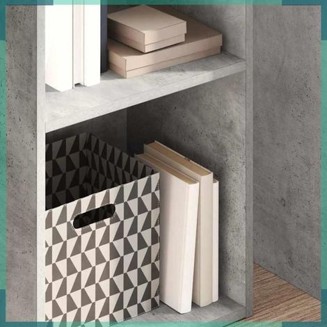 857879 Bibliothèque gris béton 40x30x152 cm bois d'ingénierie (1/5)