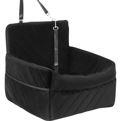 SWANEW Seggiolino auto per cani Letto pieghevole per cani Auto - Sedia pieghevole per cani - 52x52x49cm - nero (1/5)