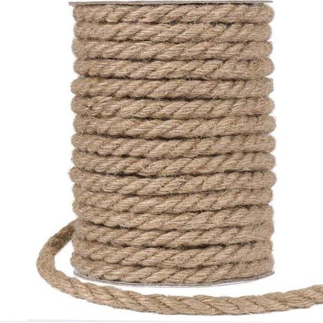 Ficelle de jute épaisse de 20 m et ficelle de chanvre de 10 mm pour emballage, décoration intérieure et jardinage (1/4)