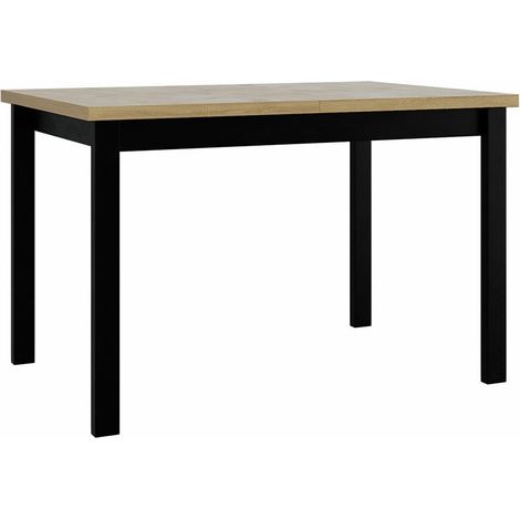 Mesa Victorville 125, Negro, 78x80x120cm, Alargamiento, Aglomerado laminado, Madera