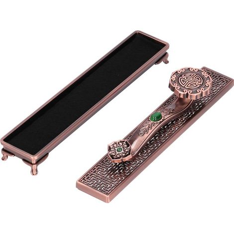 Ruyi Metall-Räucherstäbchenhalter, antiker Räuchergefäß für Zuhause, Büro oder Yoga, dekoratives Ornament, Purpurbronze (1/5)