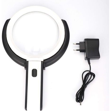 1,8-fach und 5-fach beleuchtete Lupe mit Ständer, 130 mm dicke Tischlupe, LED-Lupenlampe