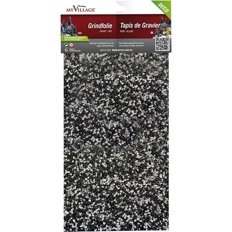 Gravier (en Feuilles) Blanc-Noir 30 x 14 cm