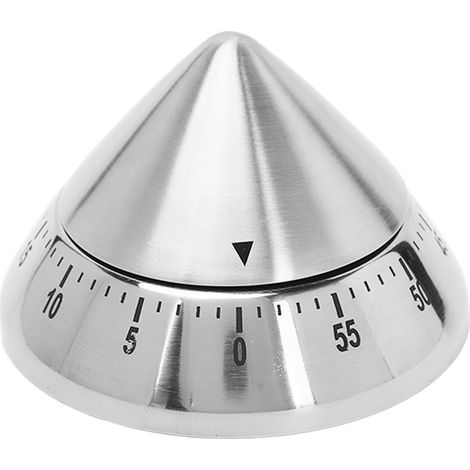 Minuteur mécanique pointu, échelle claire, acier inoxydable, rappel de cuisine pour sauna, cadran précis, minuterie de cuisson, outil pratique. (1/5)