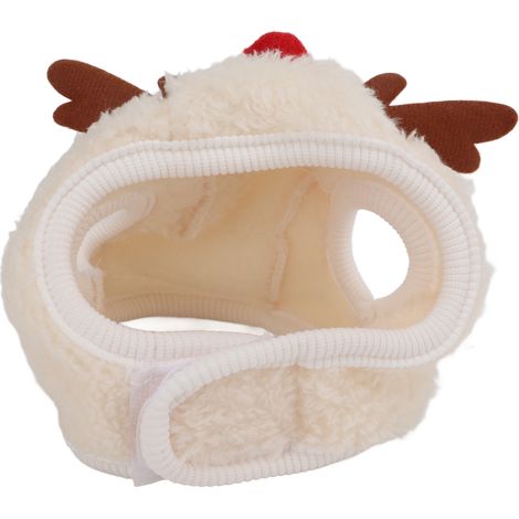 Chapeau de noël pour animaux de compagnie, accessoires colorés, couvre-chef réglable, mignon, pour chien et chat, grand, blanc cassé. (1/5)