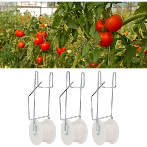 Treillis de Tomates avec 6 Rouleaux et Cordes Galvanisés de 15m pour Serre (1/5)