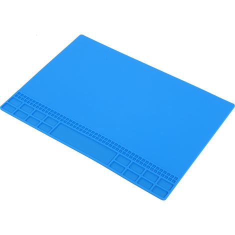 Tapis de réparation magnétique en silicone résistant à la chaleur pour ordinateur, téléphone et station de soudage, outils, 350 x 250 x 4 mm, bleu foncé (1/5)